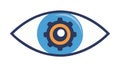 Eye with gear pupil, symbolizing vision, innovation, and technological insight, vector design Generative AI Royalty Free Stock Photo