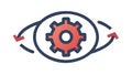 Eye with Gear Settings Interface Icon, vector design Generative AI Royalty Free Stock Photo