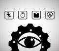 eye gear sport healthy icons