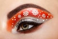 Eye girl makeover snowflakes Royalty Free Stock Photo