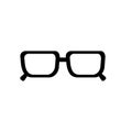 Eye glass, geek symbol flat black line icon, Vector Illustration