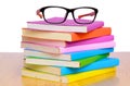 Eye glasses on book stack Royalty Free Stock Photo