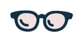 Eye glasses icon. Eyeglasses, pair of summer beach sunglasses. Front view of sun eyewear. Spectacles with frame and lens