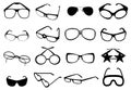 Eye glasses icons set