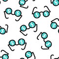 Eye glasses seamless doodle pattern, vector illustration Royalty Free Stock Photo