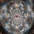 Eye of God in tunnel of souls Royalty Free Stock Photo