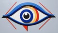 Eye of God on white background. 3D illustration. View from above. Generative AI Royalty Free Stock Photo