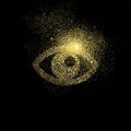 Eye gold glitter art concept symbol illustration