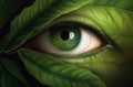 Eye green leaves. Generate AI