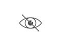 Eye, hidden, invisible icon. Vector illustration, flat.