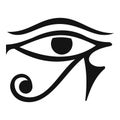 Eye of Horus Egypt Deity icon, simple style Royalty Free Stock Photo