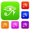 Eye of Horus Egypt Deity set color collection Royalty Free Stock Photo