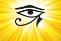 Eye of Horus and golden light rays