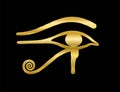 3010 Eye Of Horus Golden Symbol Black Background