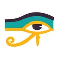 Eye of Horus or Udjat as Ancient Egyptian Symbol of Protection and Royal Power Vector Illustration