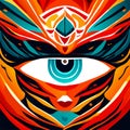Eye of Horus. Vector illustration in a flat style. The eye of Horus. generative AI