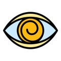 Eye hypnosis icon color outline vector Royalty Free Stock Photo