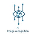 Eye icon with ai neural network inside