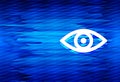 Eye icon aqua wave abstract blue background illustration Royalty Free Stock Photo