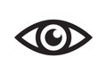 Eye icon, black isolated on white background, vector illustration. Royalty Free Stock Photo