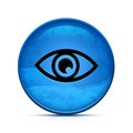 Eye icon on classy splash blue round button illustration