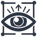 Eye Icon: Data Scan, Future Vision, Technology Interface, Data Science, and Information Processing Royalty Free Stock Photo