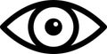 Eye icon. Eyesight symbol. Retina scan eye. Simple eye.