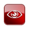eye icon glossy red.. Royalty Free Stock Photo