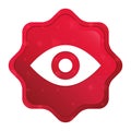 Eye icon misty rose red starburst sticker button Royalty Free Stock Photo