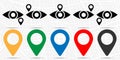 Eye icon in location set. Simple glyph, flat illustration element of web, minimalistic theme icons Royalty Free Stock Photo