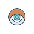 Color illustration icon for Eye, look vision and eyeball Royalty Free Stock Photo