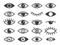Eye icon. Medicine supervision health eyes, look and vision, sleep. Observe and eyeball lens, optical visible, pictogram