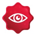 Eye icon misty rose red starburst sticker button Royalty Free Stock Photo