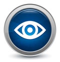 Eye icon starburst shiny blue round button illustration design concept Royalty Free Stock Photo