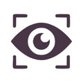 Eye Icon with Target Focus Frame Symbol, Simple Vector Illustration Royalty Free Stock Photo