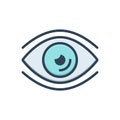 Color illustration icon for Eye, glimmers and peep Royalty Free Stock Photo