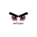 Eye illustration owl logo vector design template Royalty Free Stock Photo