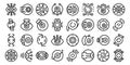 Eye implants icons set outline vector. Contact lens Royalty Free Stock Photo