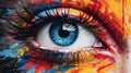 Eye Inflammation Abstract Painted Portrait In Uhd Realistic Style