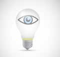 Eye inside a light bulb. illustration design Royalty Free Stock Photo
