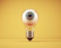 Eye inside a light bulb. Vision concept Royalty Free Stock Photo