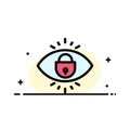 Eye, Internet, Security, Lock  Business Flat Line Filled Icon Vector Banner Template Royalty Free Stock Photo