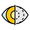 Eye iris scan icon color outline vector