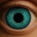 an eye iris with zeroes and ones Royalty Free Stock Photo