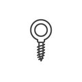 Eye lag bolt line icon