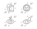 Eye laser, Face detect and Face biometrics icons set. Eye drops sign. Vector