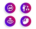 Eye laser, Update data and Algorithm icons set. Beans sign. Optometry clinic, Sales chart, Developers job. Vector