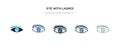 Eye with lashes icon in different style vector illustration. two colored and black eye with lashes vector icons designed in filled