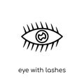 Eye with lashes icon. Trendy modern flat linear vector Eye with