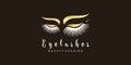 Eye lashes logo design concept Premium Vector Royalty Free Stock Photo